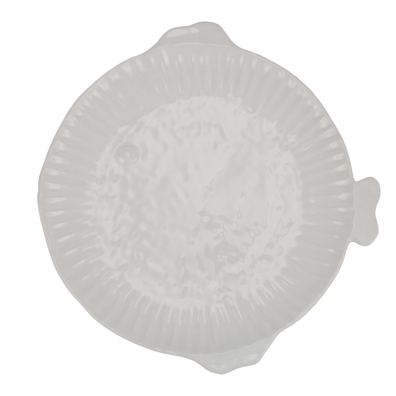 Assiette plate Pesce Serena, Blanc