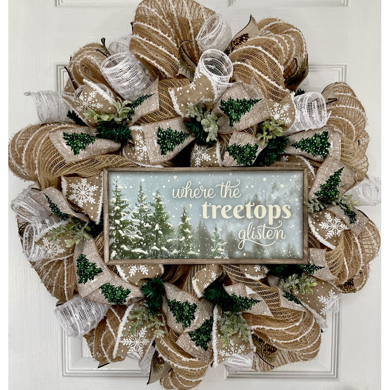 Couronne d'arbre de Noël Glisten, 24 pouces