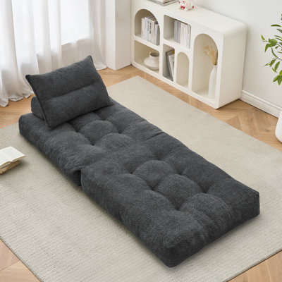Multifunctional Folding Sofa Bed, Modern Floor Couch Sleeper Chair With Pillow, Comfortable 3-In-1 Couch Bed For Adults Kids Apartment/Bedroom/Living by Latitude Run