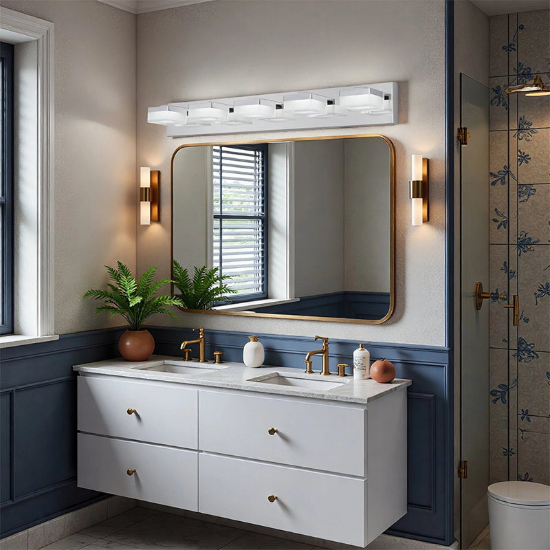 Luminaire à DEL à intensité variable pour meuble-lavabo, Blanc, 5 lumières