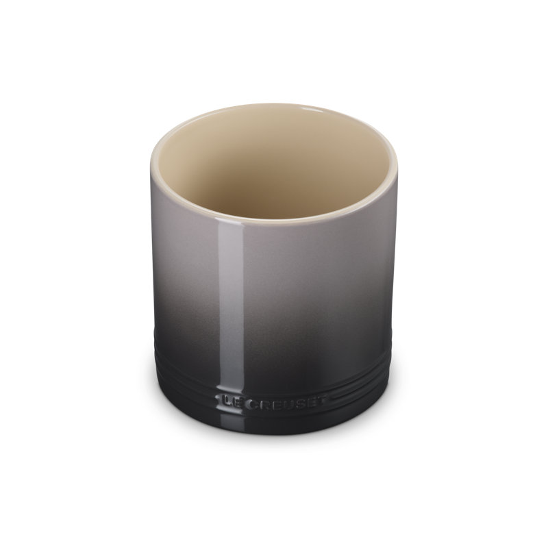 Le Creuset Stoneware Signature Utensil Crock, 2.7 Qt. - Sea Salt, 5.5" H x 5.1" W x 5.1" D, Oyster