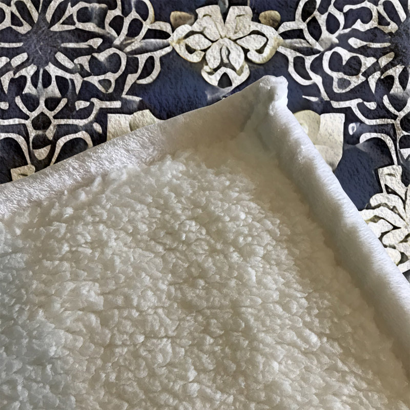 Throw Blanket, 68" W x 80" L, Abstract, Blue/Tan