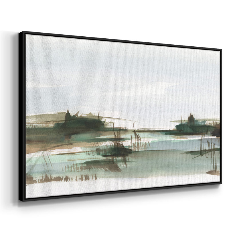 " Marsh Reeds III ", 25" H x 37" W x 2" D, Black