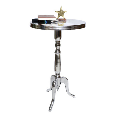 Myrtie Chrome Cast Aluminum Side Table