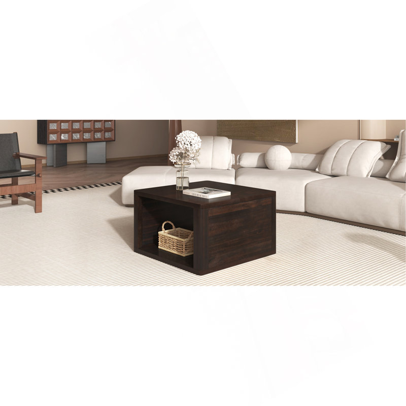 Table basse carrée, Marron foncé