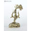 4 petits trishul stylisés avec damru et om laiton statue de laiton doré