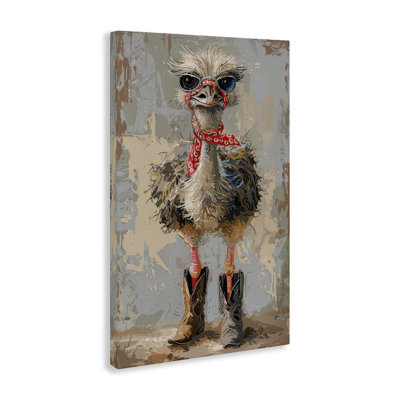 Toile d'autruche et bottes de cowboy par Petals Prints Design