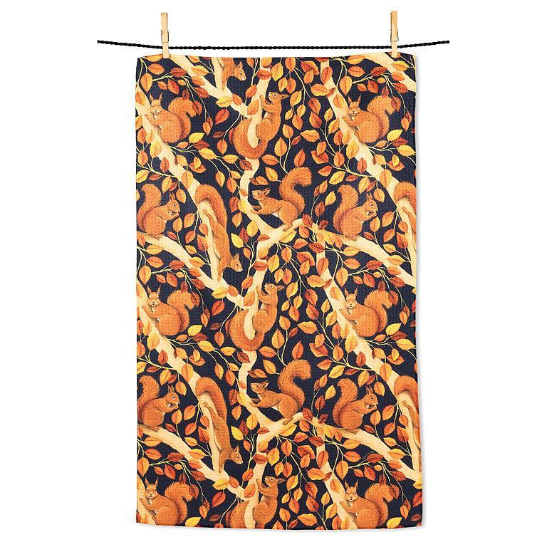 Autumn Squirrels Kitchen Towel