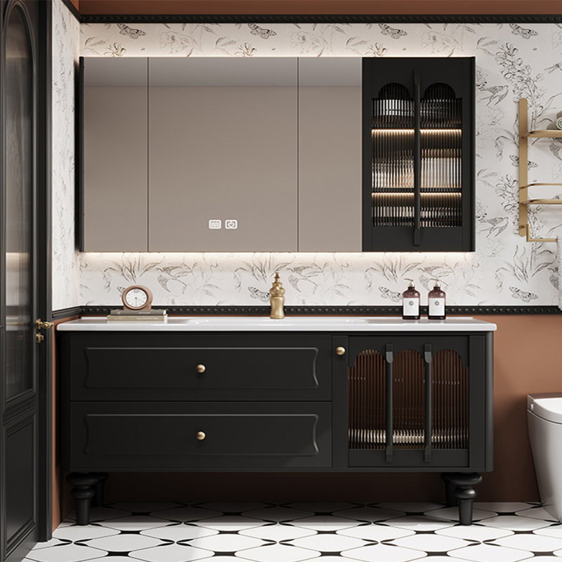 American retro-style bathroom cabinet., 32.28" H x 59.45" W x 19.69" D