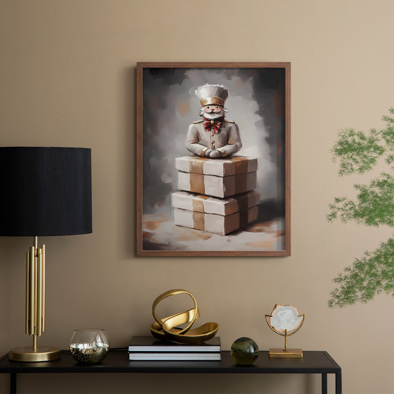 «Christmas Holiday Art», série 2-L III, reproduction encadrée - bois massif, Noyer, H 30 po x l 24 po