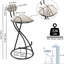 Tabourets de bar modernes à rayures, de 2 pour îlot de cuisine, légers, avec repose-pieds, base de 17,47 po, assemblage rapide en 12 minutes à l'intérieur du comptoir, coussin en mousse souple, structure en métal robuste,