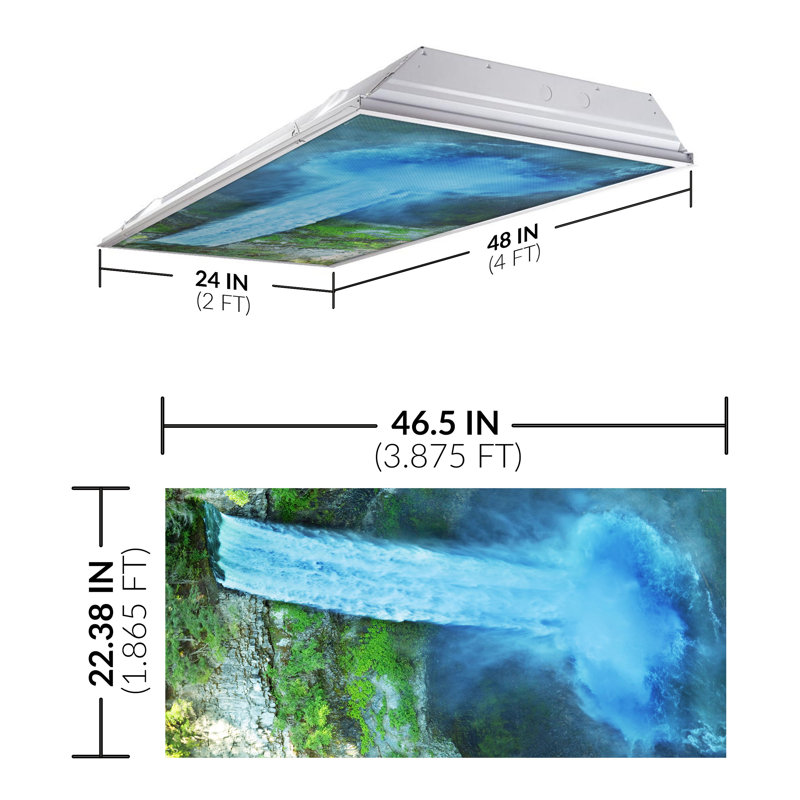 Octo Lights - Fluorescent Light Covers - Flexible Decorative Light Diffuser Panels - Waterfall - For Classrooms And Offices - Waterfall 007