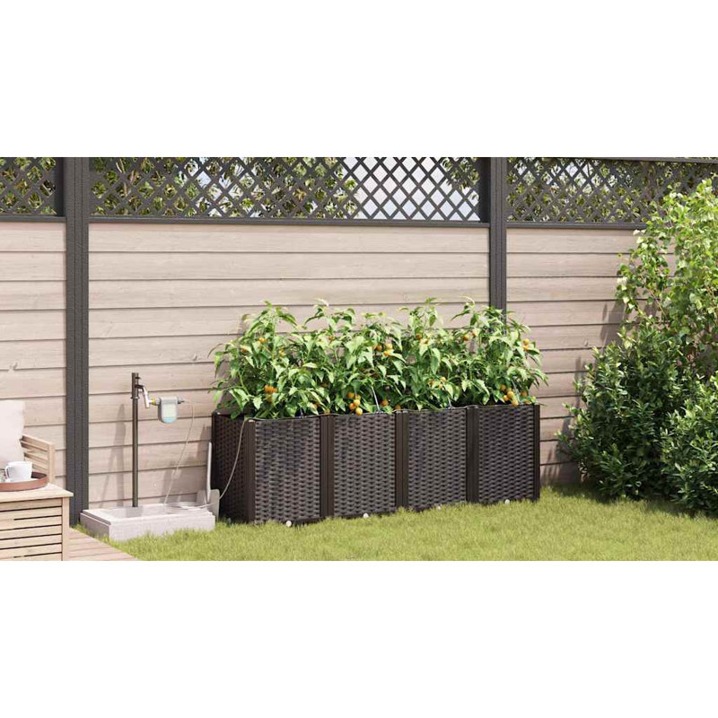 Garden Planters 40 Cm Steel, Brown, 52cmH x 160cmW x 40cmD