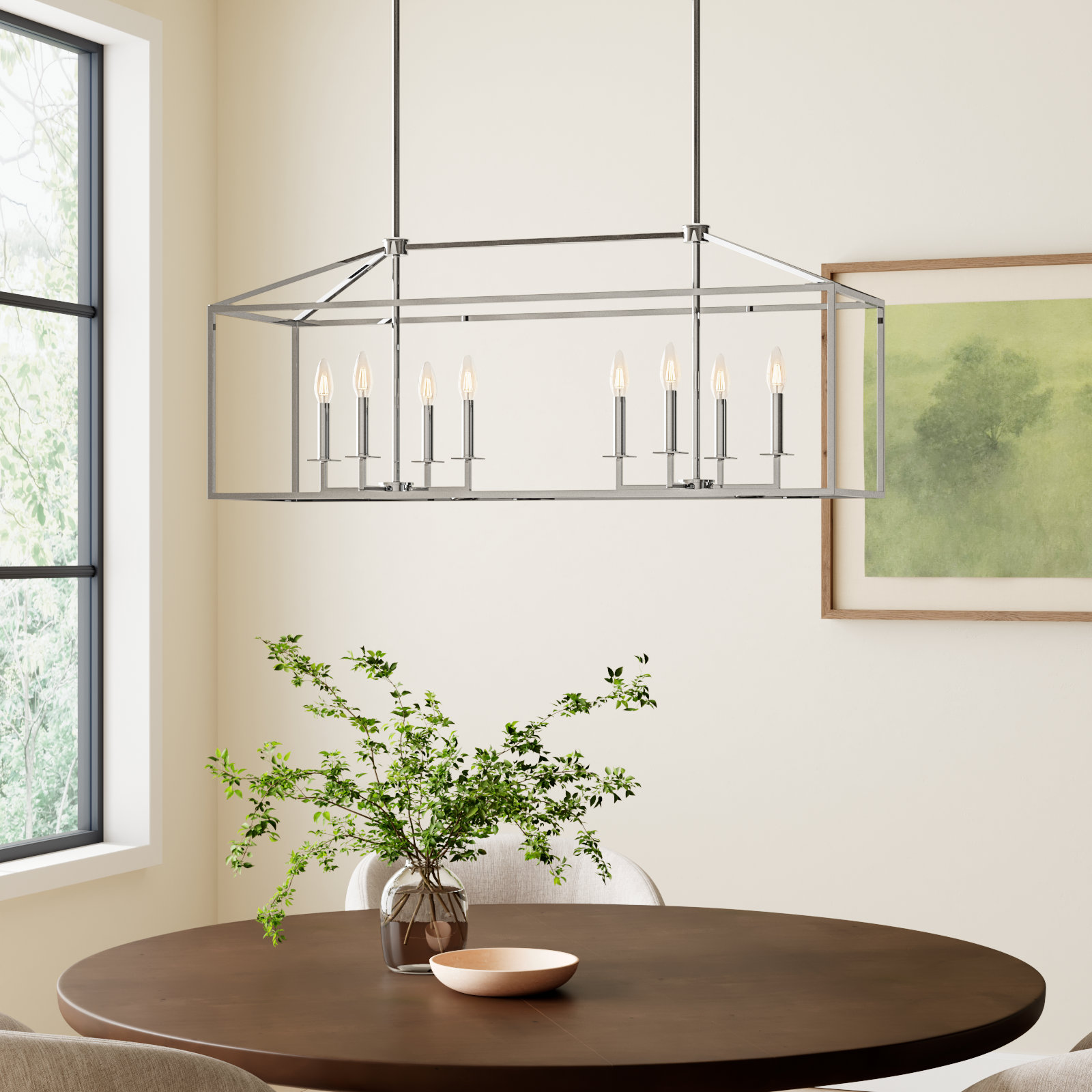 Ellis 8-Light Chandelier, Chrome, No