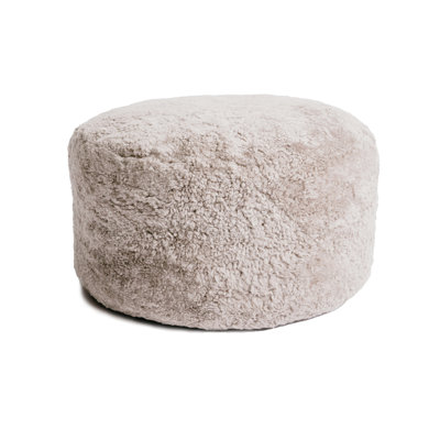 Shorn Curly Sheepskin Ottoman Medium by Everly Quinn