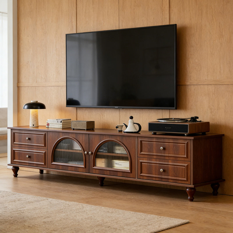 Meuble télé avec rangement Luxury, H 22,83 po x L 86,61 po x l 15,74 po, Brun