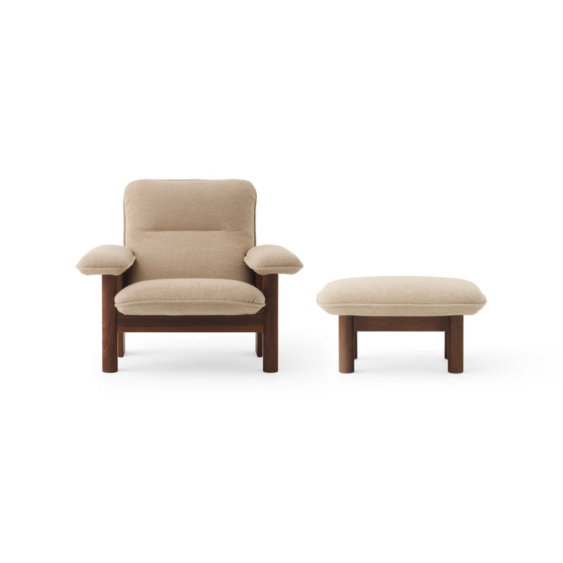 Brasilia Lounge Chair, Dark Stained Oak, Bouclé 02 Acrylic