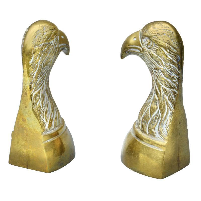 Handmade Americana Brass-Art Eagle Bookends- A Pair