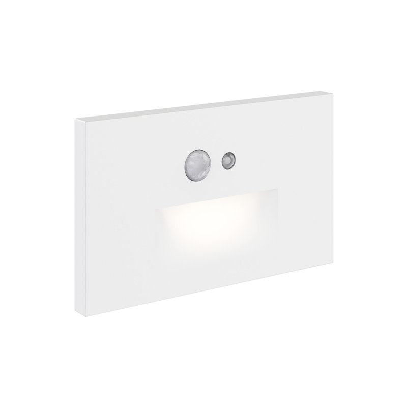 Balisage lumineux horizontal encastré Trace 5CCT avec détecteur de mouvement et cellule photoélectrique, Blanc