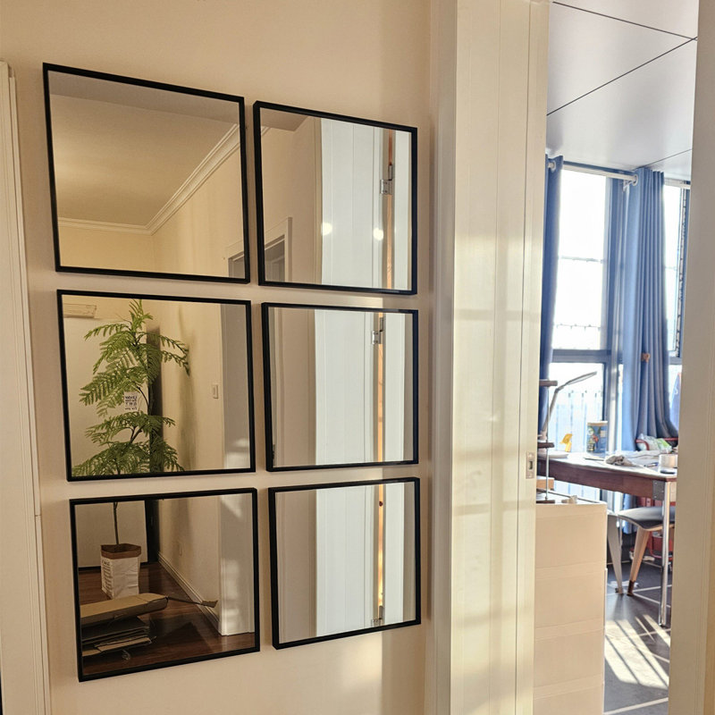 Rectangle Metal Wall Mirror, 23.82" H x 35.43" W