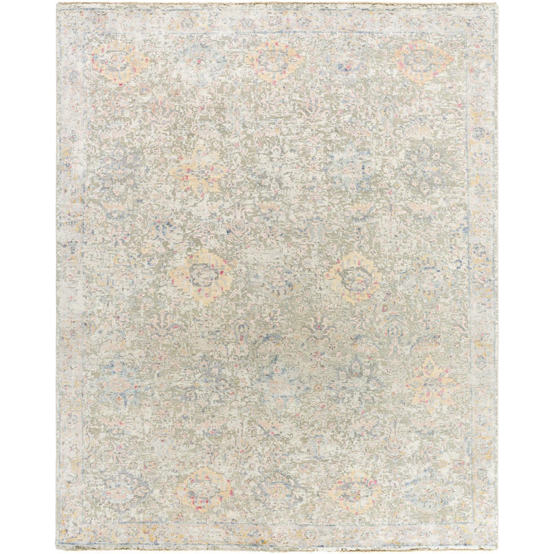 Piccadilly Handmade Silk and Wool Abstract Area Rug, Rectangle 12' x 15'