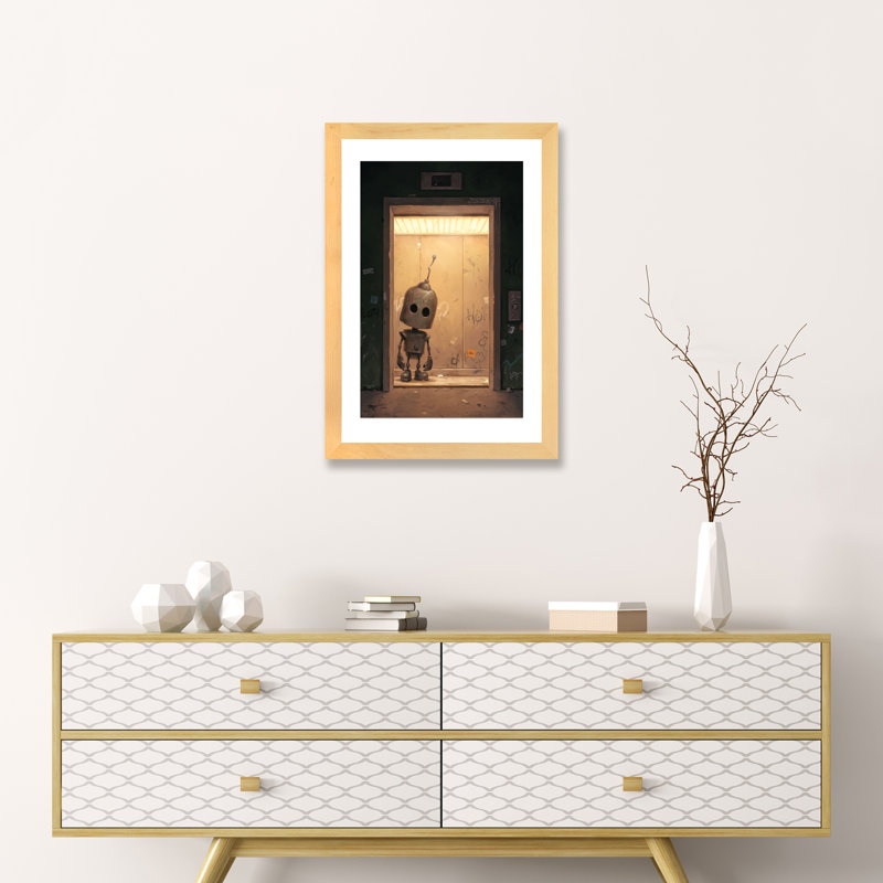 Portail pour enfants, art encadré, H 32 po x l 24 po x P 1 po, Papier encadré naturel