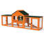 Lapin orange avec aire de repos, 2 espaces de jeu, poignées, rampes, plateau amovible et protection imperméable pour une installation intérieure ou extérieure Grand espace confortable, aires de jeu, nettoyage