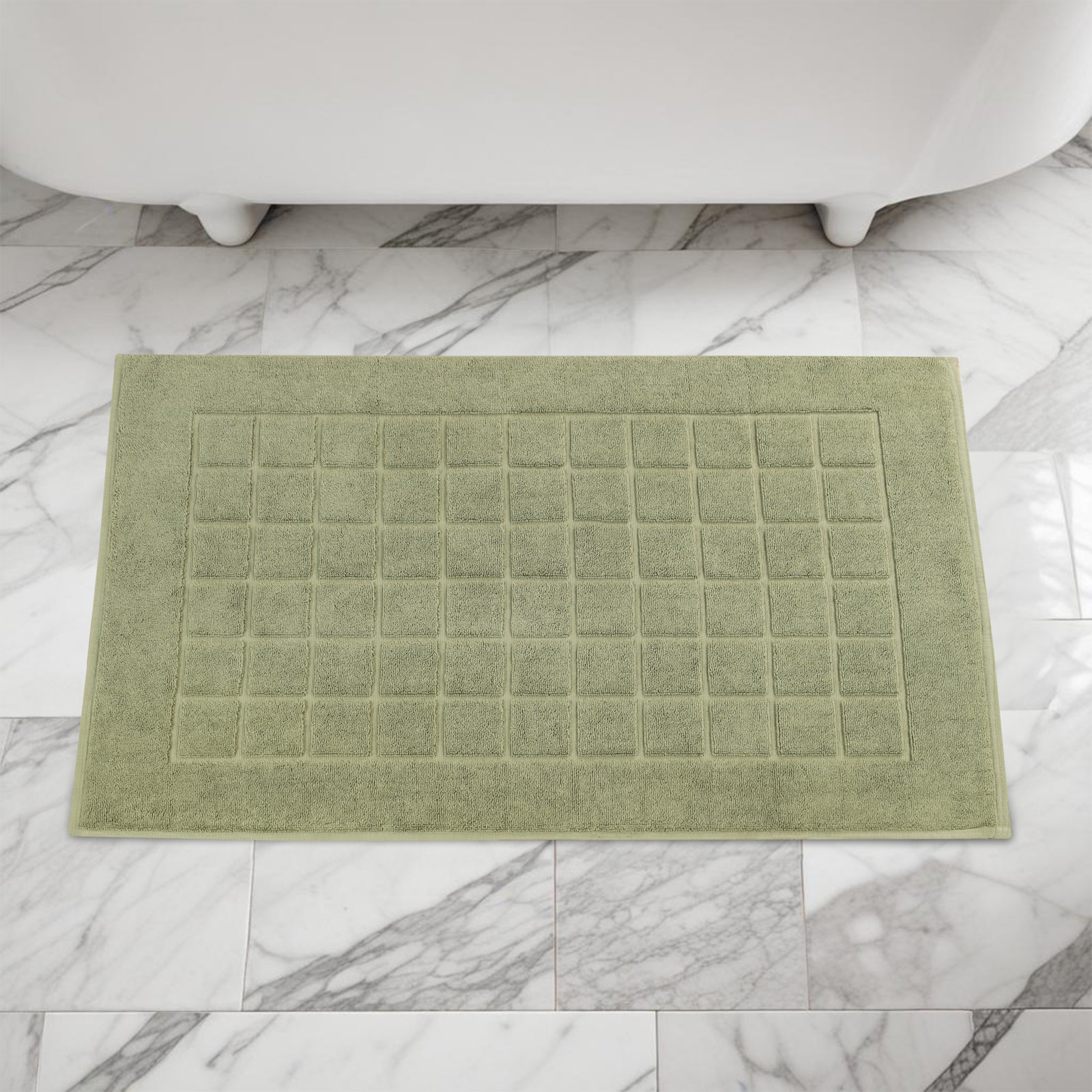 Cotton Bath Mat, Forest Green