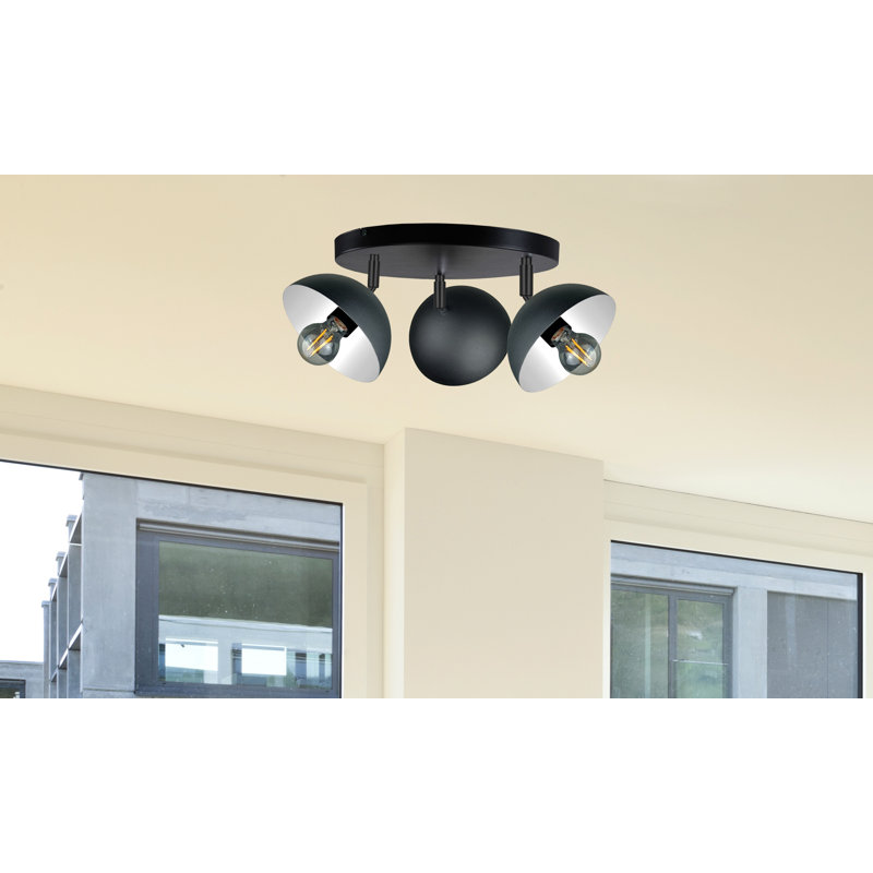 Bronxton 3-Light 36cm Ceiling Spotlight, Black/White