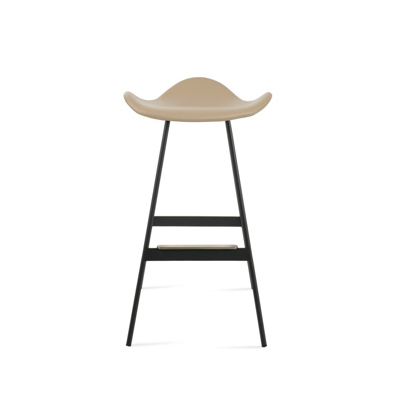 Tabouret Falcon Balat, Noir, Matériau blanc en microfibres de polyester et de 