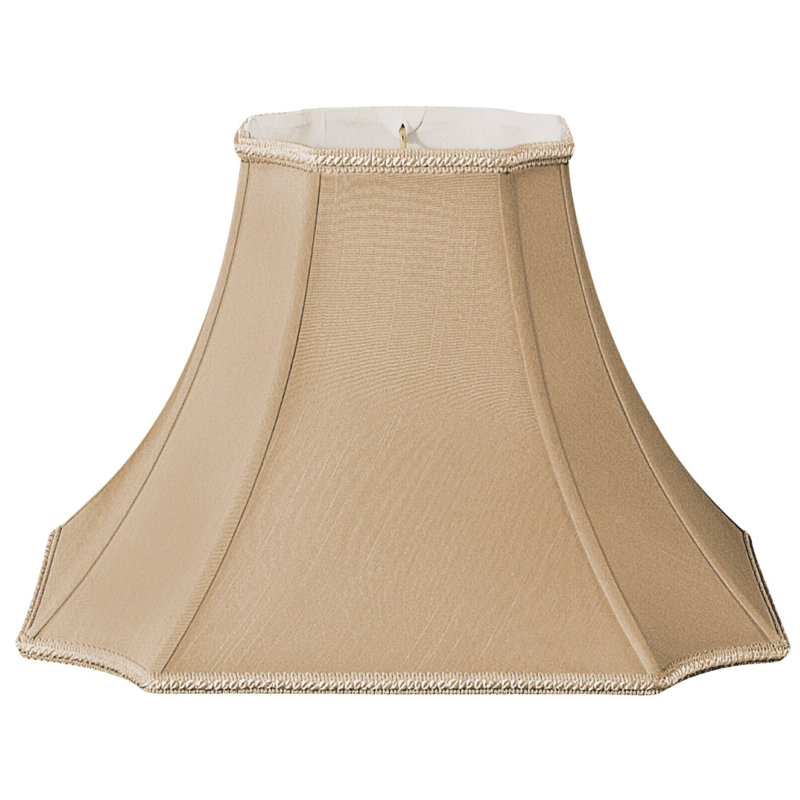 Abat-jour cloche en soie / shantung (araignée), Blanc, H 9,5 po x l 12 po x P 16 po