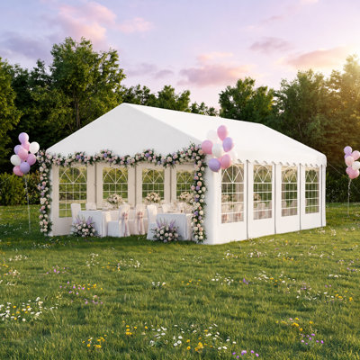 13 Ft. W x 26 Ft. D Canopy Tent With 4 Side Walls Heavy Duty Party Tents For Parties