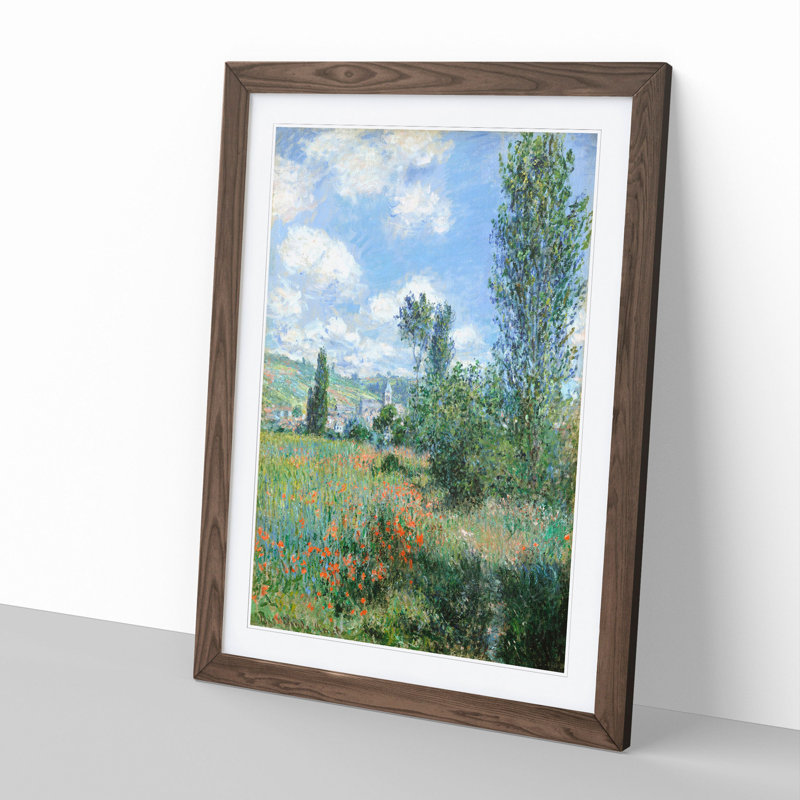 View of Vetheuil Vol.2 by Claude Monet - Framed Print, 36cm H x 27cm W x 2cm D, Walnut