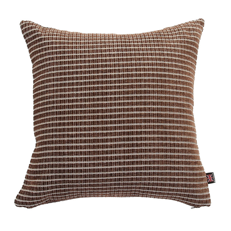 Alpine Striped Square Throw Cushion, Brown, Large
