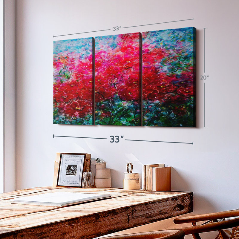 «Vivid Blooming Happiness», 3 pièces, H 20 po x l 33 po