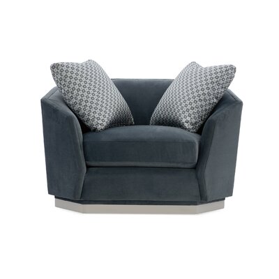 Modern Expressions 46.25"" Wide Tufted Velvet Swivel Chair and a Half -  Caracole Modern, M120-420-031-A