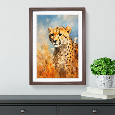 Cheetah Impressionism No.2 - Single Picture Frame Print on Wood