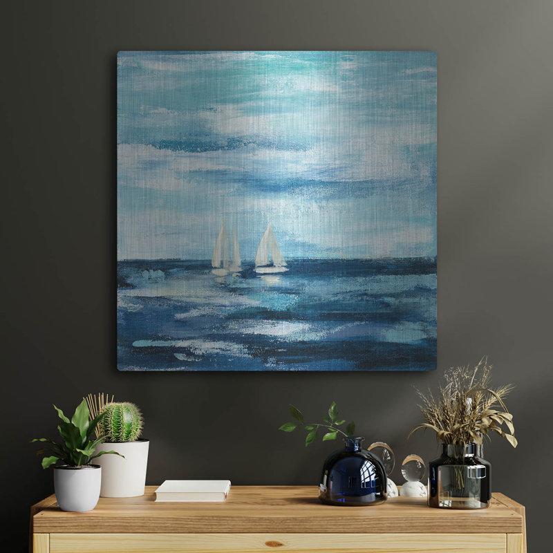 «Black Sea I» par Silvia Vassileva, art mural en métal, H 24 po x l 24 po