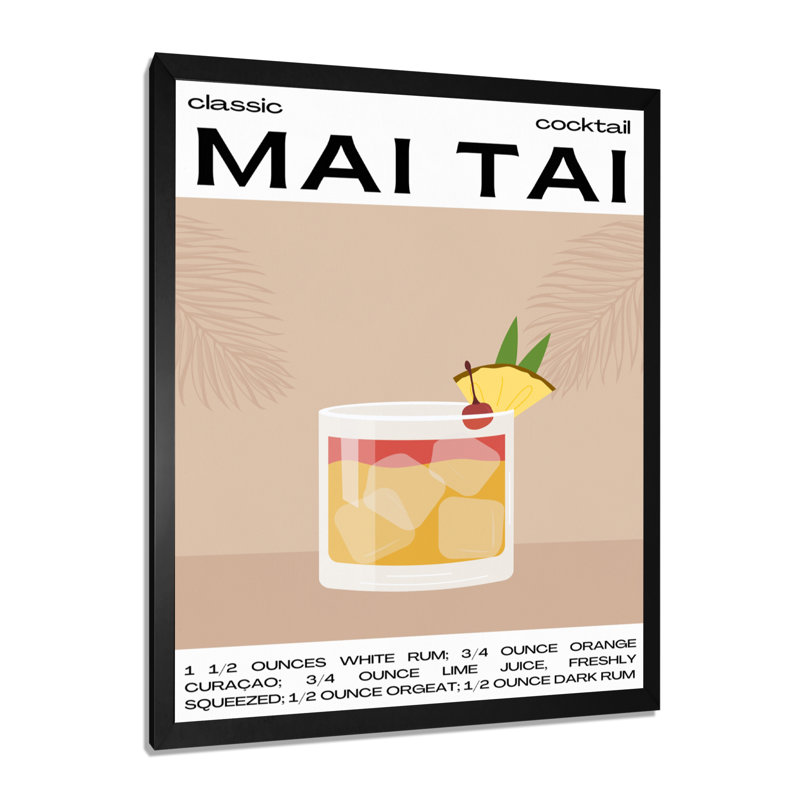 Décoration murale classique «Mai» - Décoration murale cocktails, Cadre photo noir simple, H 32 po x l 16 po