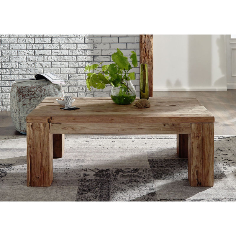 Bassano Solid Wood Four Leg Coffee Table, 45cm H x 120cm W x 80cm D