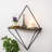 Modern Wall Shelf, Black & Dark Walnut, 10 mm Thick Spruce Wood & 1.5 mm Metal Frame | 10.6 x 11.8 x 5.9 Inches | Stylish and Functional Storage Solution for Home & Office, Unique Industrial Design