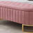 Elegant Upholstered Velvet Storage Ottoman With Button-Tufted,Storage Bench With Metal Legs For Bedroom,Living Room,Fully Assembled Except Legs,Pink-2010850866