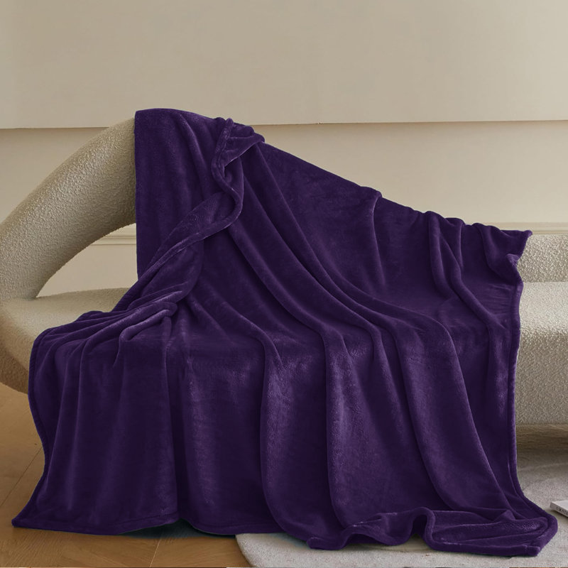  Soft Fleece Blanket - Fuzzy, Warm, Bed/Throw Blanket, Throw (50 inc x 60 inc), Purple