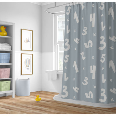 Numbers Ultra-Thin Lightweight Shower Curtain
