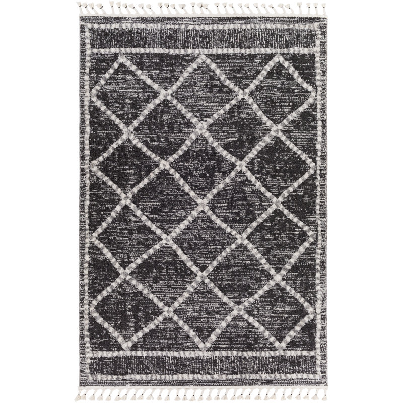 Elwell Moroccan Indoor Rug, Rectangle 6'7" x 9'