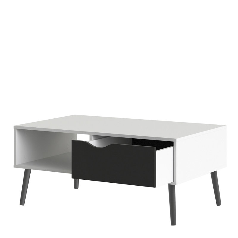Brennan Four Leg Coffee Table, White/Black