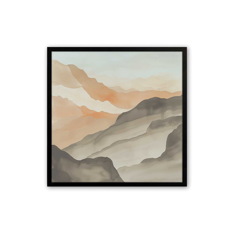 Amber Horizons I, H 21,5 po x l 21,5 po, Cadre photo noir satiné