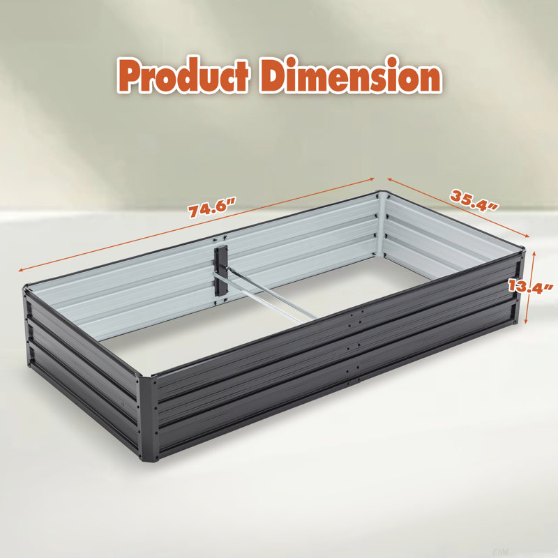 Metal Raised Garden Bed Outdoor Reinforced Galvanized Rustproof Colored Steel Planter Boxes for Vegetables, Raised Beds for Growing Flowers Herbs Succulents