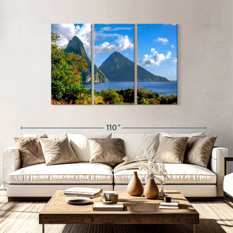 Sebbie Pitons In St. Lucia, 48" H x 74" W