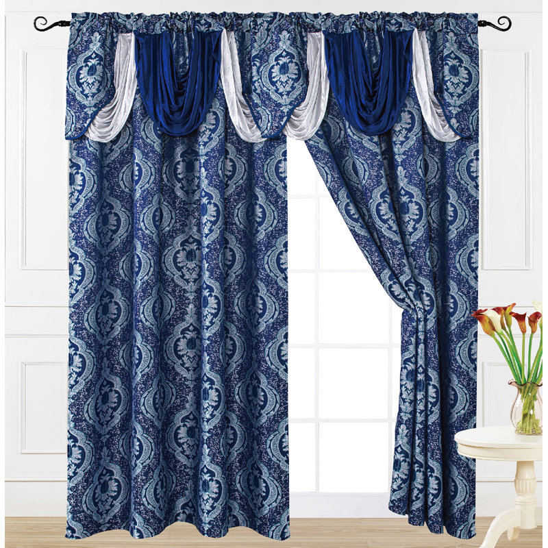 Paire de rideaux obscurcissant 100% polyester Riggin, Bleu marine